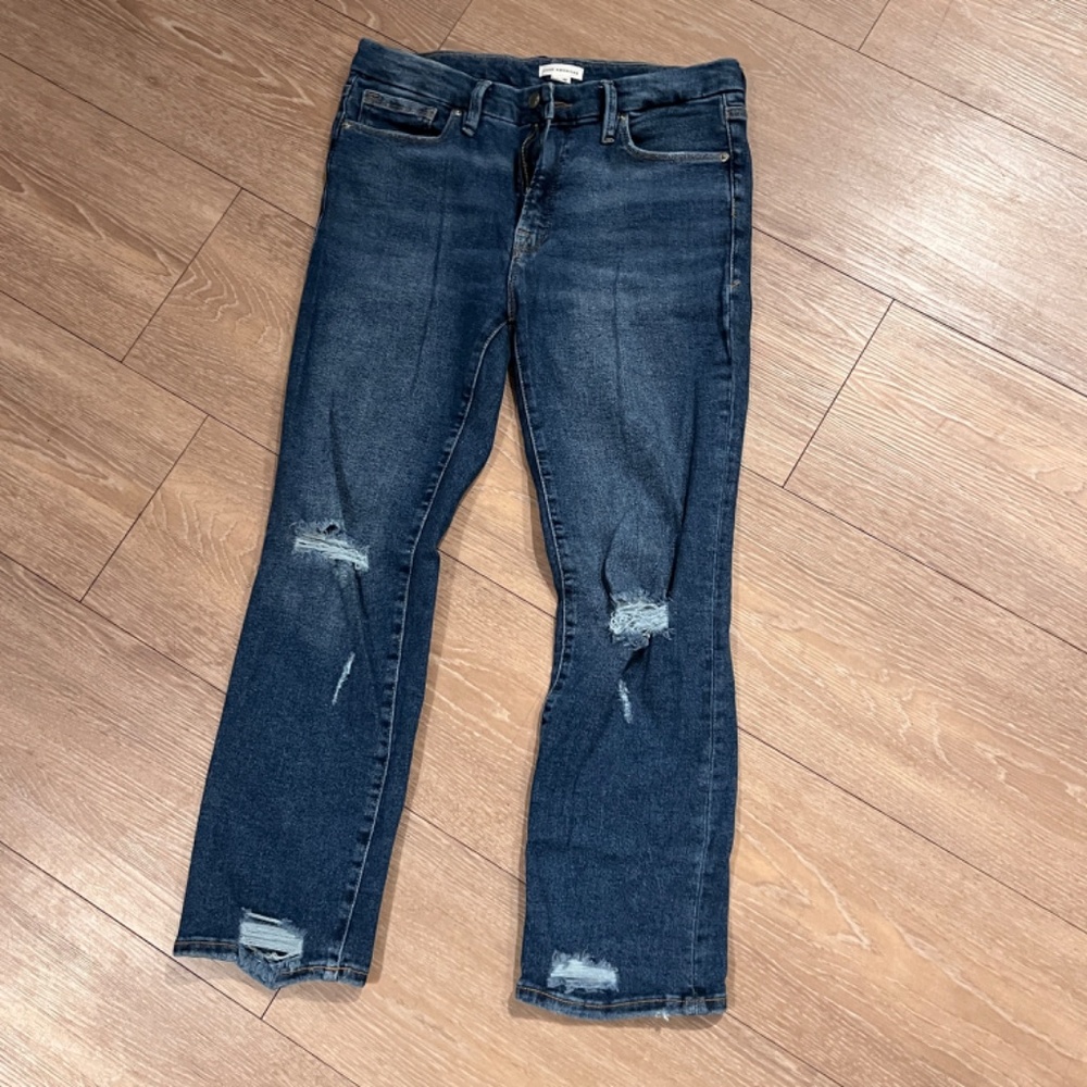 Good American Good Waist straight cropped jeans 14/32